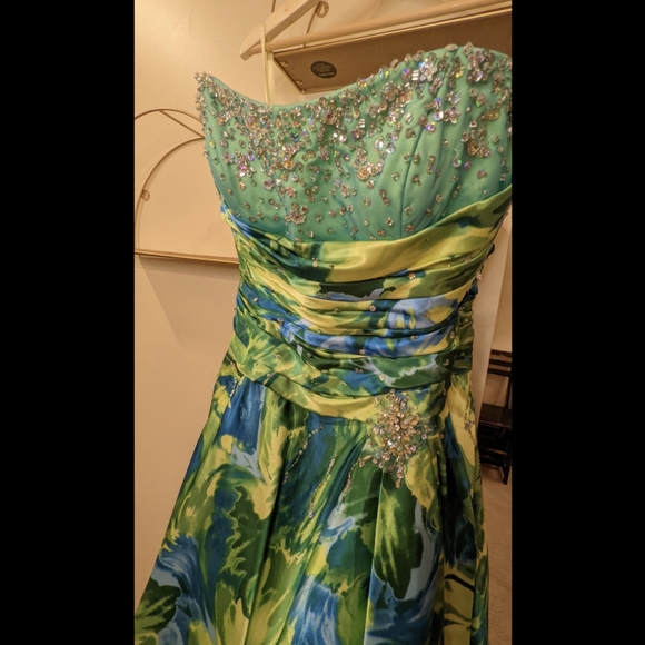 Neon Green Princess Prom Dress - Picture 2 of 9